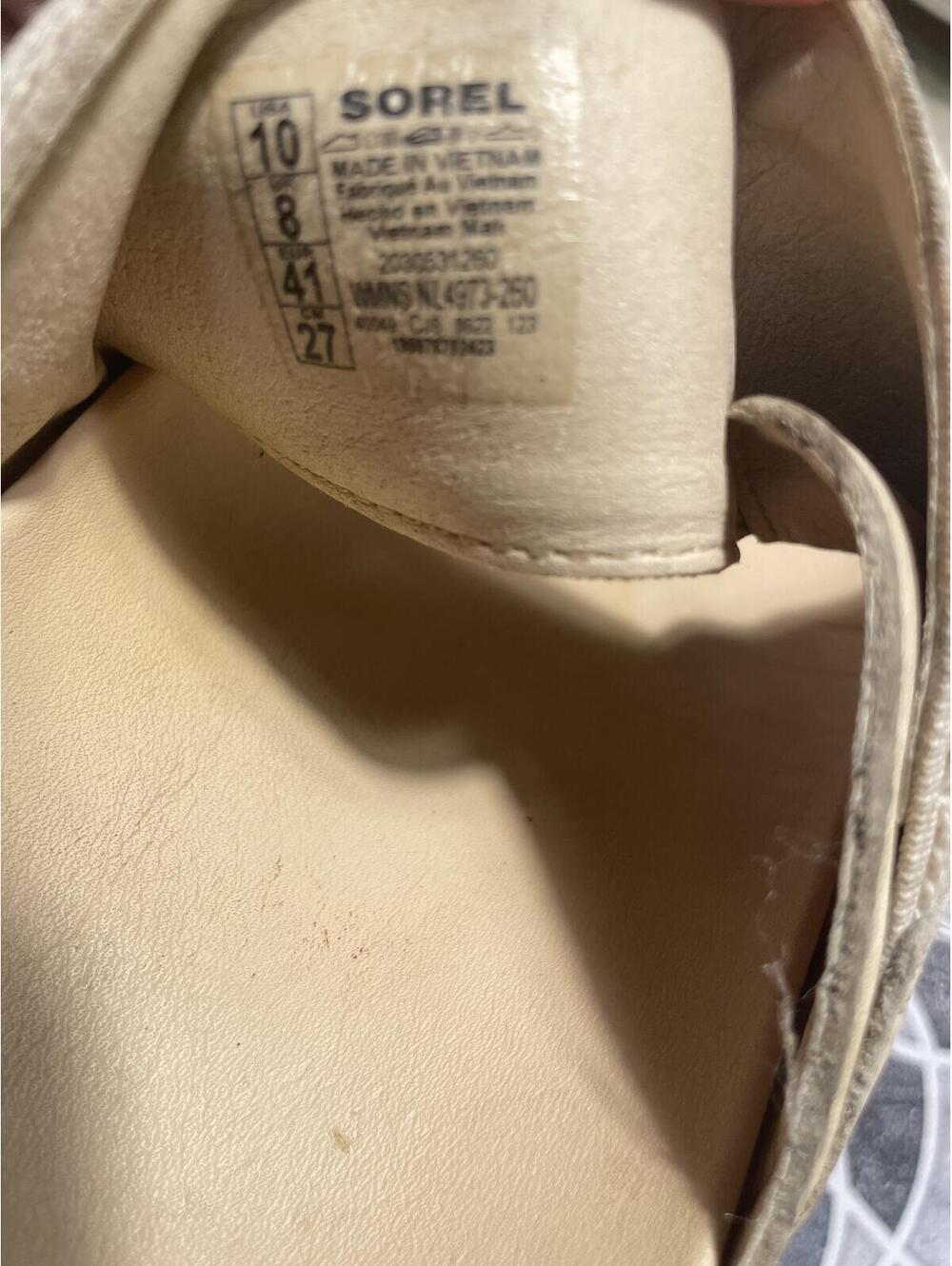 SOREL Beige Platform Slide Sandals Womens Size 10 Walking Chunky Casual - Picture 4 of 8